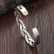 Buddha Stones Koi Fish Twisted Design Luck Wealth Cuff Bracelet Bangle Bracelet Bangle BS 7