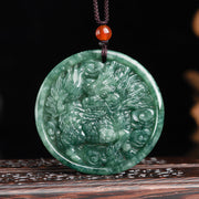 Buddha Stones Natural Jade Kirin Abundance String Necklace Pendant Necklaces & Pendants BS 1