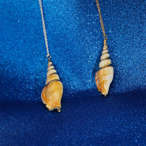 Sea Shell Lucky Buddha Stones Natural Shankha Conch Shell Seashell Lucky Necklace Pend ...