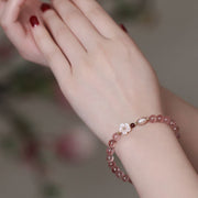 Buddha Stones Strawberry Quartz Peach Blossom Love Bracelet Bracelet BS 8