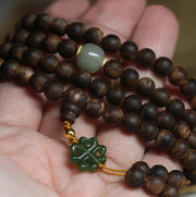 108 Mala Beads Nha Trang Bai Qinan Agarwood Jade 999 Gold Peace Bracelet (Only one in stock) Bracelet Mala BS 3