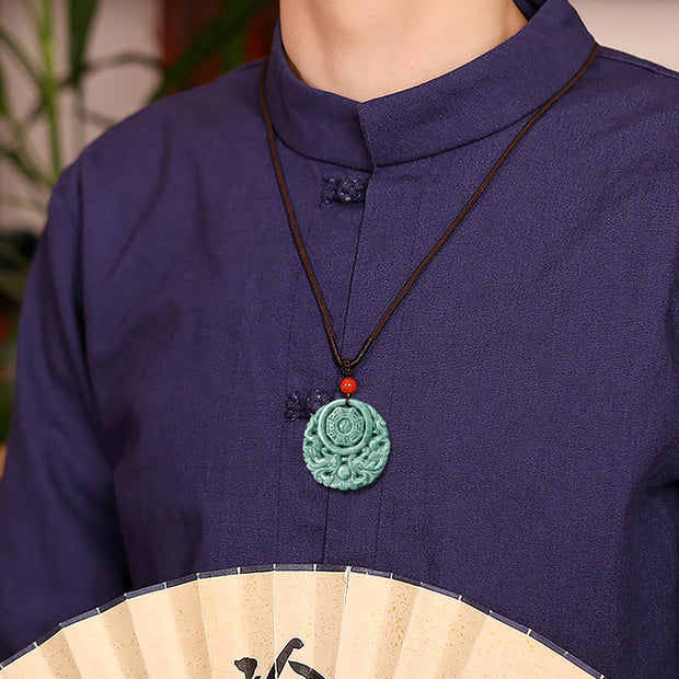 Buddha Stones Dragon Jade Yin Yang Balance Necklace String Pendant Necklaces & Pendants BS 2