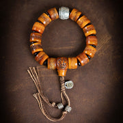 Buddha Stones Tibetan Natural Camel Bone Amber Red Agate Turquoise Protection Luck Bracelet Bracelet BS 17