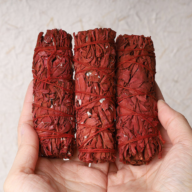 Buddha Stones Dragon's Blood Sage Smudge Stick for Home Negative Energy Cleansing Incense Healing Meditation Rituals Incense BS 3 Stick (10.1cm/Stick)