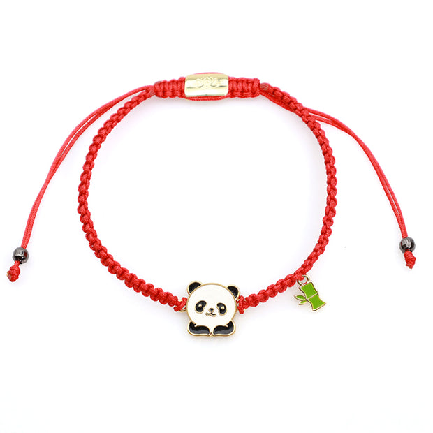 Buddha Stones Tibetan Handmade Panda Bamboo Lucky Red String Bracelet Bracelet BS 5
