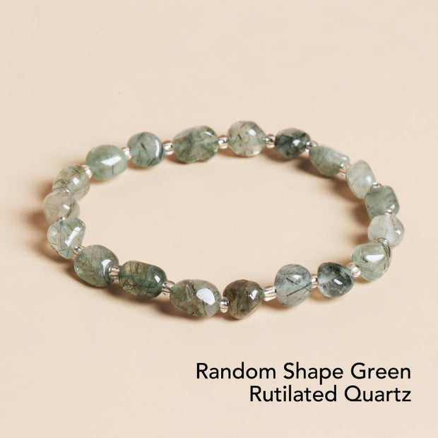 Buddha Stones Natural Irregular Shape Stone Crystal Meditation Balance Bracelet