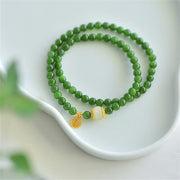 Buddha Stones Hetian Cyan Jade Happiness Blessing Bracelet Bracelet BS 3