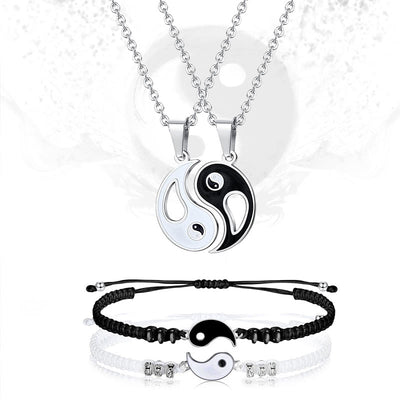 FREE Today: Everlasting Friendship Love Couple Yin Yang Necklace Bracelets Set FREE FREE Yin Yang Set