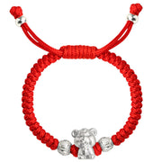 Buddha Stones 999 Sterling Silver Chinese Zodiac Red Rope Luck Handcrafted Kids Bracelet Bracelet BS 13