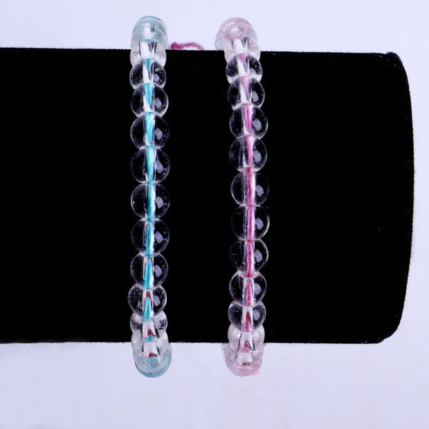 Buddha Stones Handmade Glass Beads Braided String Adjustable Bracelet