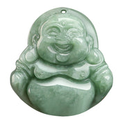 Buddha Stones Natural Green Jade Laughing Buddha Luck Abundance Necklace Pendant Necklaces & Pendants BS 7
