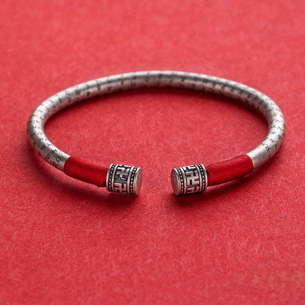 Buddhastoneshop Tibet Om Mani Padme Hum Luck Red String Bracelet Bangle
