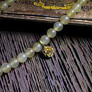 Buddha Stones 108 Mala Beads Tibet Sheep Horn Amber Luck Bracelet Bracelet Mala BS 8