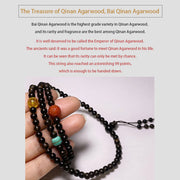 Buddha Stones Nha Trang Bai Qinan Agarwood Turquoise Amber Red Agate Strength Meditation Bracelet Bracelet BS 8