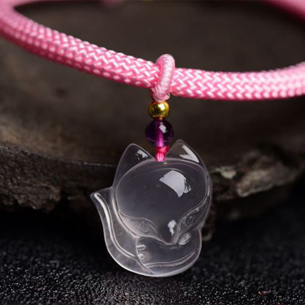Buddha Stones Lucky Pink Crystal Fox Love String Bracelet Bracelet BS 2