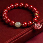 Buddha Stones Cinnabar Jade Healing Protection Charm Bracelet Bracelet BS 1