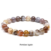 Buddha Stones Natural Stone Quartz Healing Beads Bracelet Bracelet BS 8mm Persian Agate