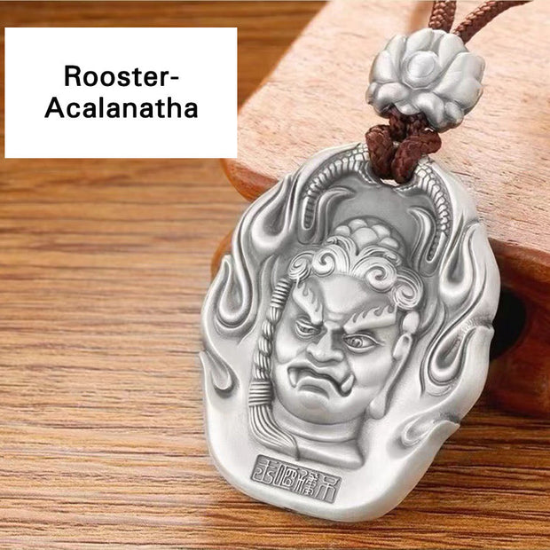 Buddha Stones Chinese Zodiac Natal Buddha Om Mani Padme Hum Lotus Compassion Necklace Pendant Necklaces & Pendants BS Rooster-Acalanatha