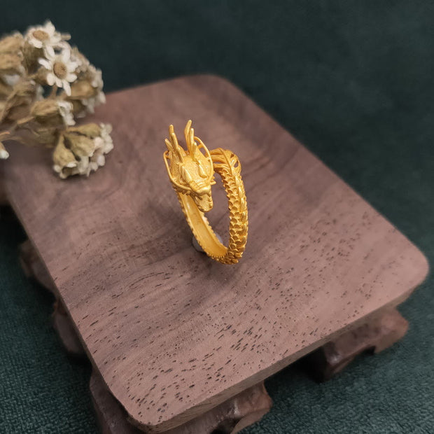 FREE Today: Protection Dragon Strength Adjustable Copper Ring Ring BS 2