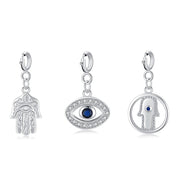 925 Sterling Silver Evil Eye Hamsa Symbol Prosperity Luck Chain Necklace Pendant Necklaces & Pendants BS main