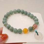 Buddha Stones Cyan Jade Lotus Pumpkin Wish Peace Buckle Amethyst Crystal Healing Bracelet Bracelet BS 12