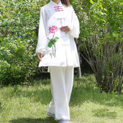 Lotus Flower Leaf Pattern Tai Chi Meditation Prayer Spiritual Zen Practice Clothing Women's Set (Extra 30% Off | USE CODE: FS30)