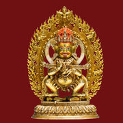 Buddha Stones Tibet Two-armed Mahakala Bodhisattva Figurine Serenity Copper Statue Decoration