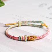 FREE Today: Bring Infinite Good Luck Colorful Rope Eight Thread Handmade Bracelet FREE FREE Cyan & Pink