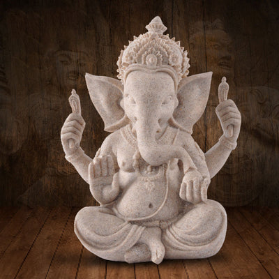 Buddha Stones Ganesh Ganpati Elephant Statue Wealth Blessing Home Decoration