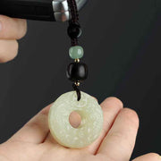 Buddha Stones PiXiu Jade Peace Buckle Abundance Wealth Key Chain Key Chain BS 3