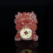 Buddha Stones Handmade Cute PiXiu Gold Coin Crystal Fengshui Energy Wealth Fortune Home Decoration Decorations BS Watermelon Crystal