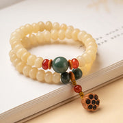 Buddha Stones Bodhi Seed Lotus Pod Charm Peace Double Wrap Bracelet Bracelet BS 6