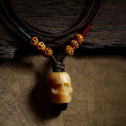 Buddha Stones Tibetan Camel Bone Skull Protection Necklace Pendant Necklaces & Pendants BS 2