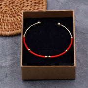 Buddha Stones Red String Blessing Protection Cuff Bracelet
