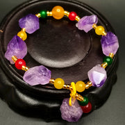 Buddha Stones Natural Amethyst Fortune Healing Bracelet Bracelet BS 1