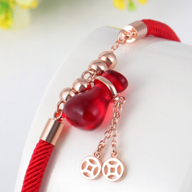 Buddha Stones Wealth Attractor Red Agate Red Rope Bracelet Bracelet BS 3