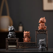 Buddha Stones Luck Dragon Wealth Tea Pet Purple Clay Figurine Decoration Decorations BS 1