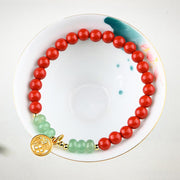 Buddha Stones Tibetan Cinnabar Green Aventurine Luck Bracelet Necklace Bracelet BS 1