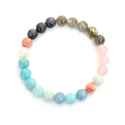 108 Mala Beads Amazonite Black Glitter Stone Positive Tassel Bracelet (Extra 30% Off | USE CODE: FS30) Mala Bracelet BS Bracelet