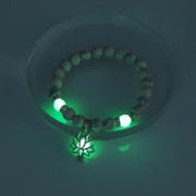 Buddha Stones Tibetan Turquoise Glowstone Luminous Bead Lotus Protection Bracelet Bracelet BS 17