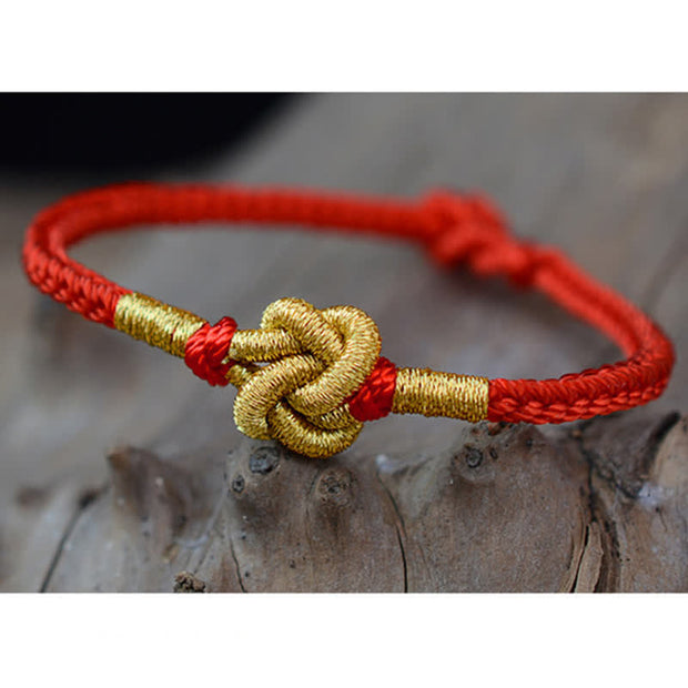 Buddha Stones Handmade Simple Design Chinese Knotting Luck Strength Braid String Bracelet Bracelet BS 13