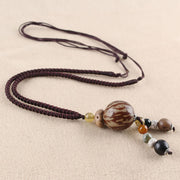 Buddha Stones Bodhi Seed Lotus Wisdom Harmony Necklace Pendant Necklaces & Pendants BS Round Bodhi Seed