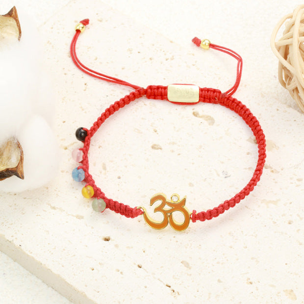 Tibetan Handmade OM Mindfulness Red String Bracelet (Extra 40% Off | USE CODE: FS40) Bracelet BS 1