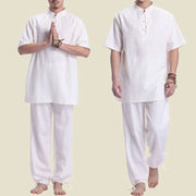 Buddha Stones Spiritual Zen Meditation Prayer Practice Cotton Linen Clothing Men's Set Clothes BS 4
