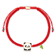Buddha Stones Tibetan Handmade Panda Bamboo Lucky Red String Bracelet Bracelet BS main