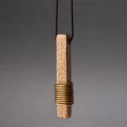 Buddha Stones Vintage Textured Design Copper Wealth Necklace Pendant