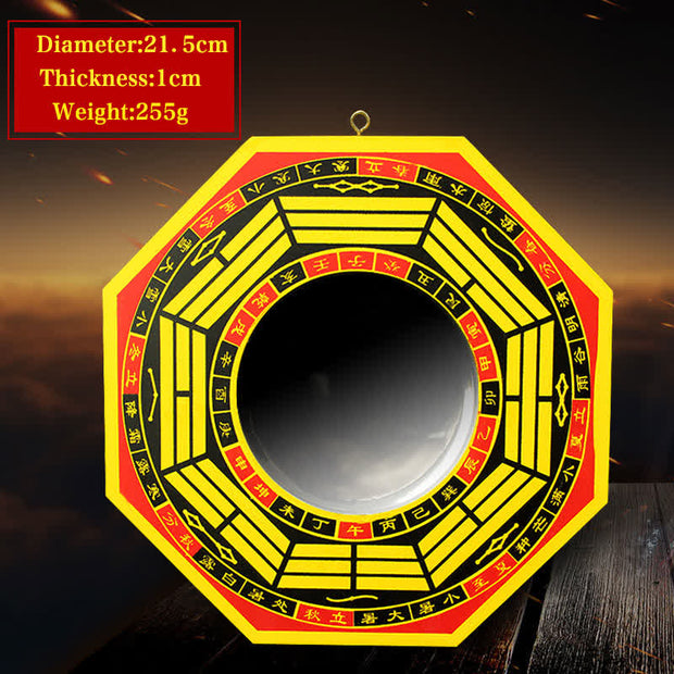 Buddha Stones Feng Shui Bagua Map Balance Living Room Energy Map Mirror Bagua Map BS 8 IN Concave Mirror Yellow