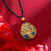 Buddha Stones Phoenix Fu Character Luck Protection Necklace Pendant Necklaces & Pendants BS 3