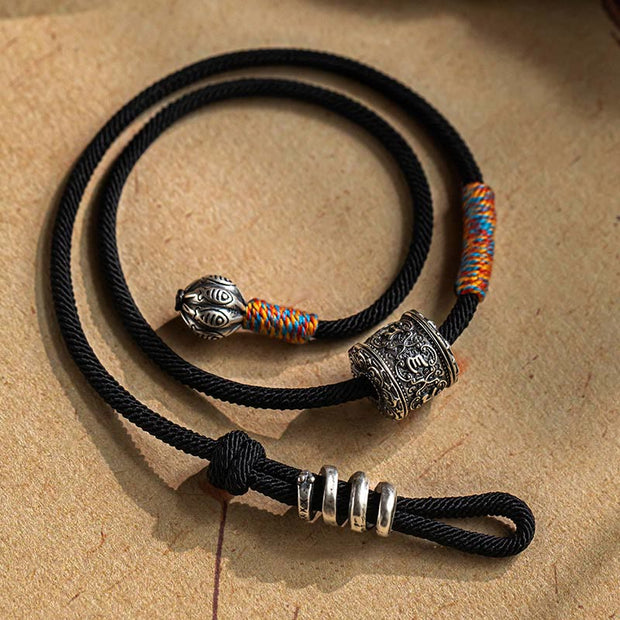 Buddha Stones Tibetan Om Mani Padme Hum Carved Amulet Double Wrap Bracelet Bracelet BS 1