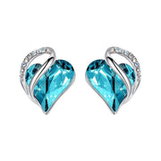 Natural Various Gemstone Birthstone Crystal Love Stud Earrings (Extra 40% Off | USE CODE: FS40) Earrings BS 12b-December-Turquoise Aquamarine Blue